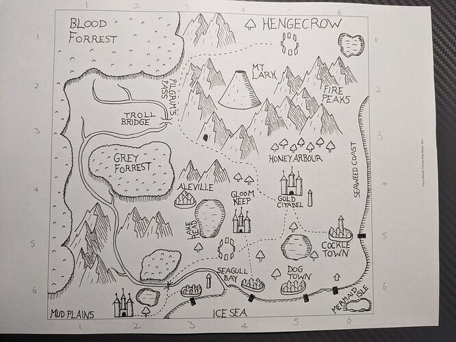 Fantasy Map Maker - Wes, 1st try inked
