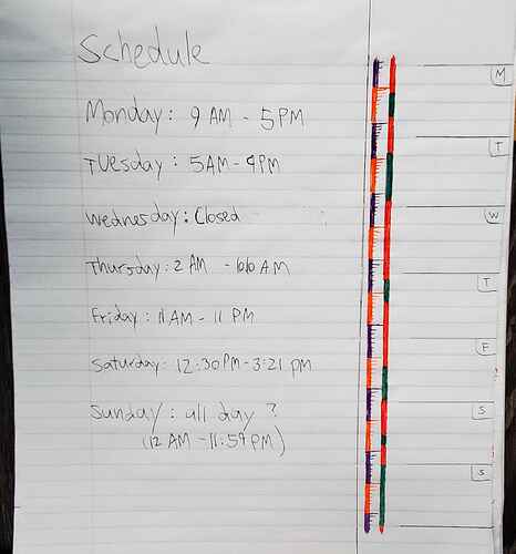 Picture of the schedule planner