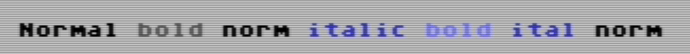normal is black, bold is lighter, italic is bluer