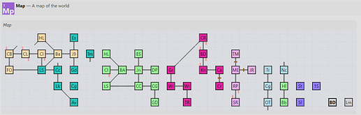 A visual representation of the game's large map.