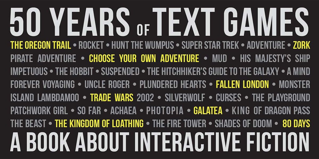 The "50 Years of Text Games" book is now available! - IF Reviews and