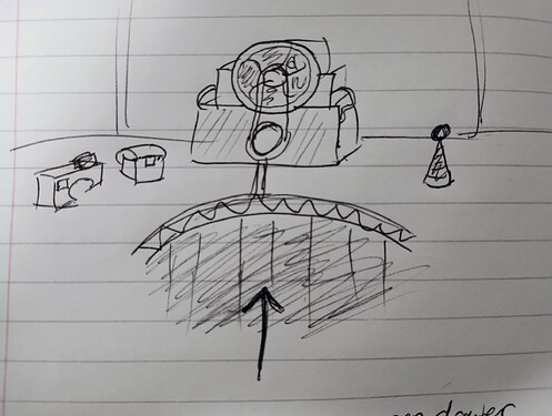 Crude drawing that could be a huge machine and a bottomless pit if you use your imagination.