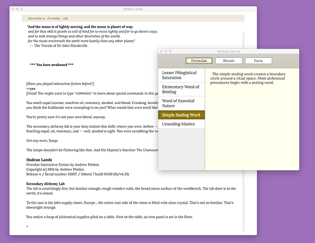 Hadean Lands, Desktop, with OS windows