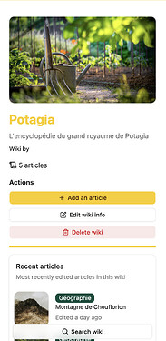 Wiki Home on mobile