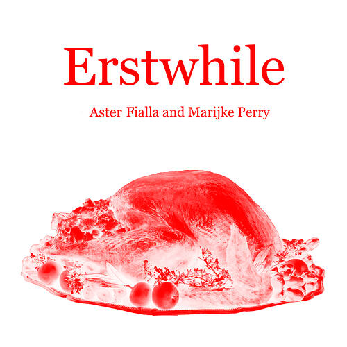 A thanksgiving turkey, rendered in stark white and red.