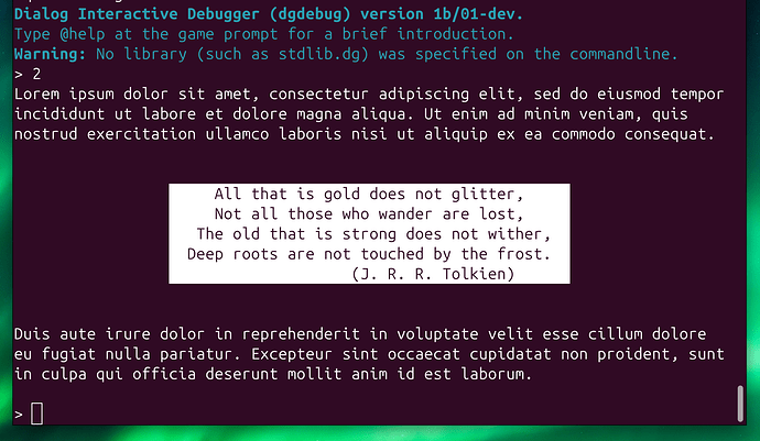 an inline quote box in the debugger