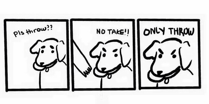 no take only throw dog comic