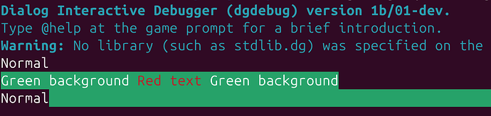 garish red-on-green text in the debugger