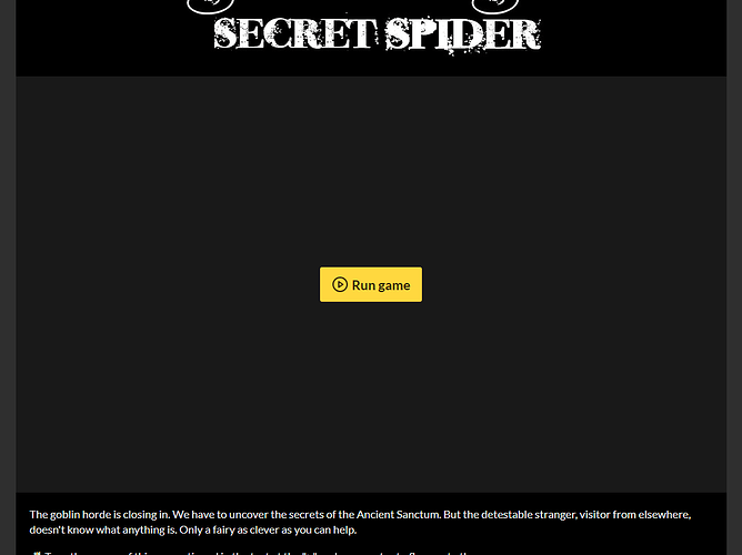 Itch "Run Game" button