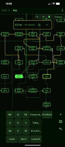Late game map state with route