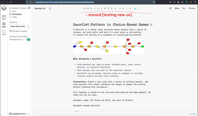 Text styling interface