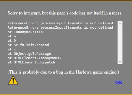 Process Input elements error passage