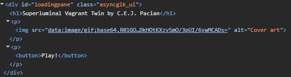 HTML showing an img tag with alt text of "cover art".