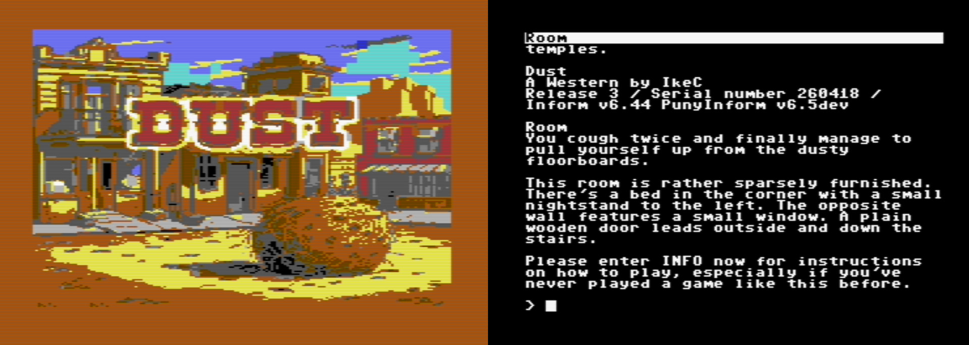 Dust by IkeC - IFComp - The Interactive Fiction Community Forum