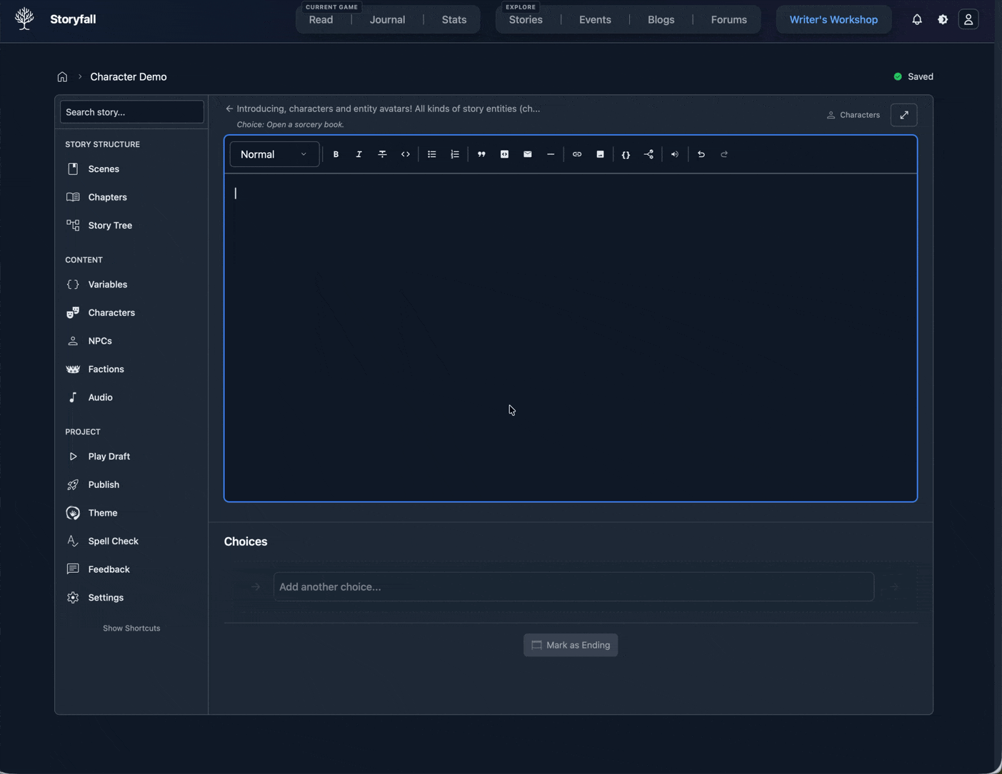 editor slash commands and conditiona blocks (small)