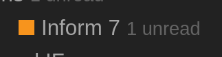 A screenshot showing the category "Inform 7", with a note saying "1 unread"